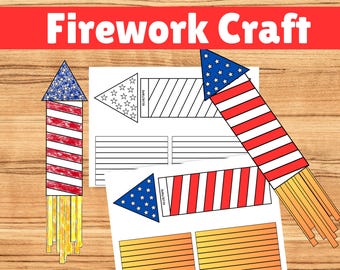 4th of July Firework Craft for Kids Printable, Independence Day coloring pages, Fourth of July Craft