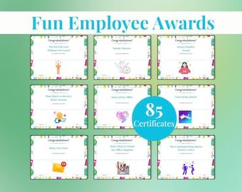 Funny Employee Award Certificates: 85 Printable Staff Recognition Awards (Digital Download)