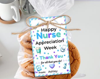 Nurse Appreciation Week Gift Tag Printable, Happy Nurses Week, Nurse Gift Ideas