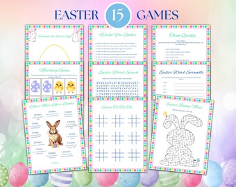 Printable Easter Party Games BUNDLE, Easter Games, Christian Games, Classroom Easter Activities, Easter Trivia, Easter Family Games