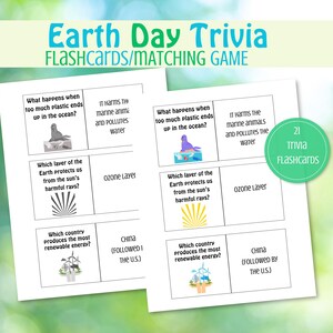 Earth Day Printable Trivia, Earth Day Activity, Save the Earth, Earth Day Classroom Activity, Homeschool activity