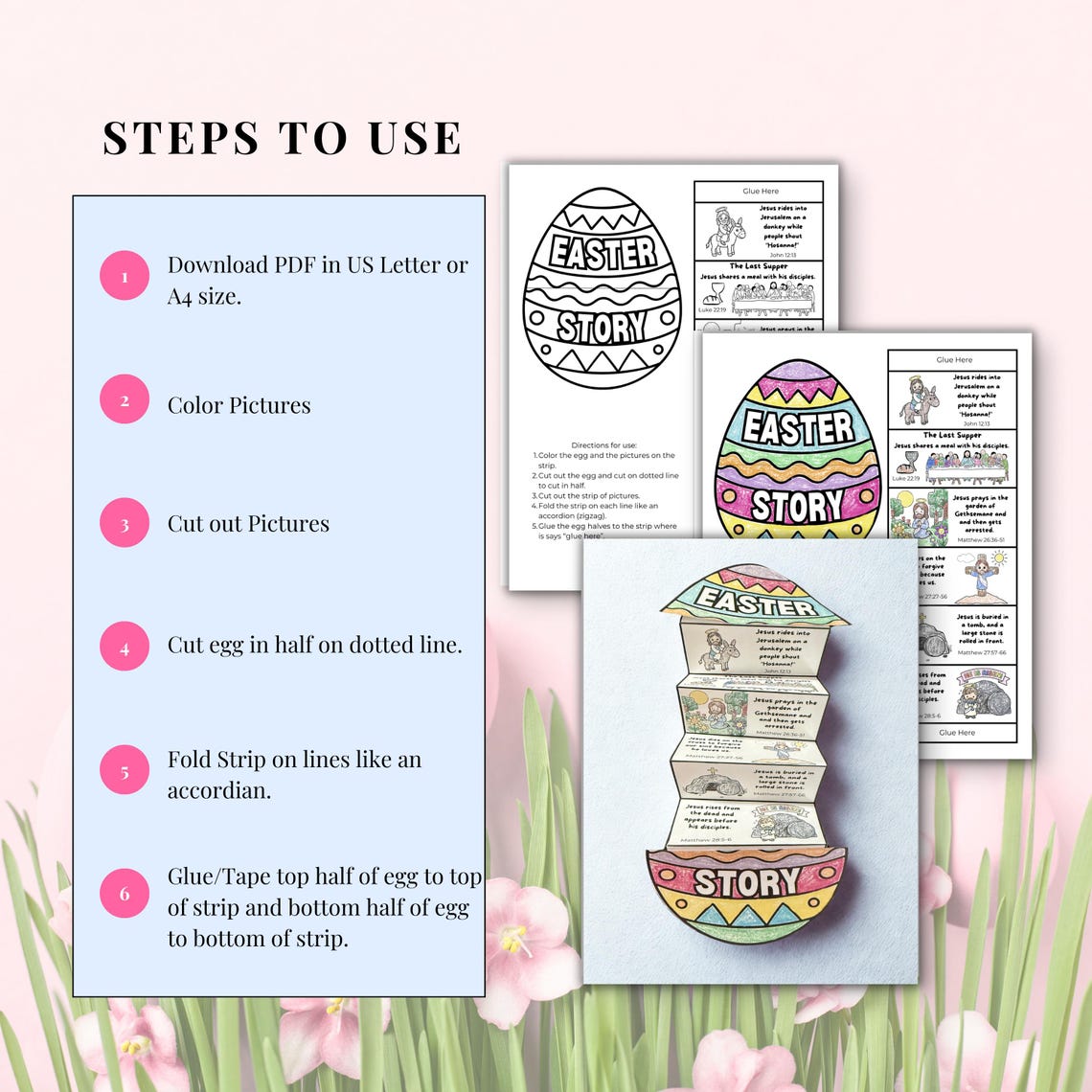 Easter Story Craft for Kids Printable, Holy Week Craft, Christian ...