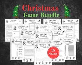 Christmas Games Printable Bundle, Christmas Games Family, Office Christmas Games, Family Reunion Games