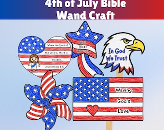 4th of July Bible Coloring Crafts for Kids Printable, Independence Day Bible coloring pages, Sunday School Craft, Kids Ministry Craft