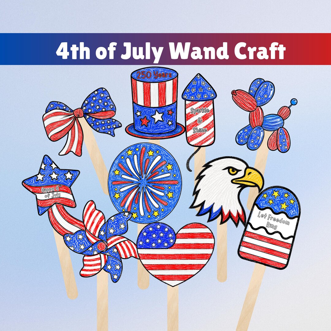 4th of July Coloring Crafts for Kids Printable, Independence Day ...