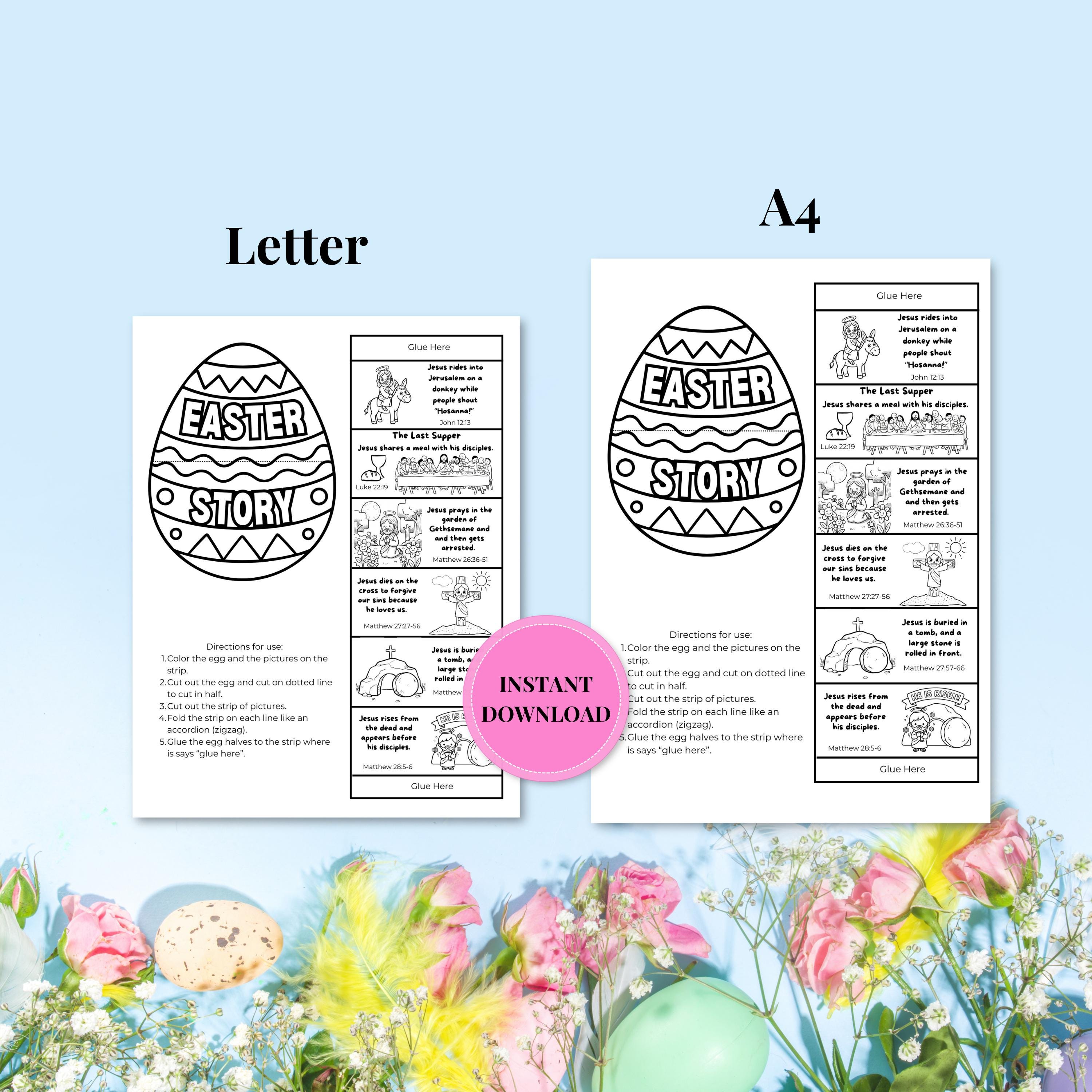 Easter Story Craft for Kids Printable, Holy Week Craft, Christian ...