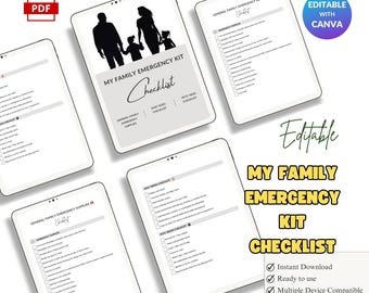 Family Emergency Kit Checklist | Home Preparedness Planner (PDF)