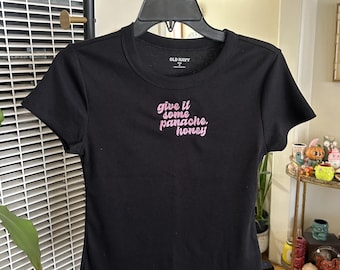 T-shirt bébé noir ajusté brodé « Give it Some Panache »