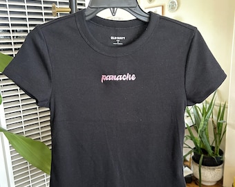 T-shirt bébé Panache noir ajusté brodé