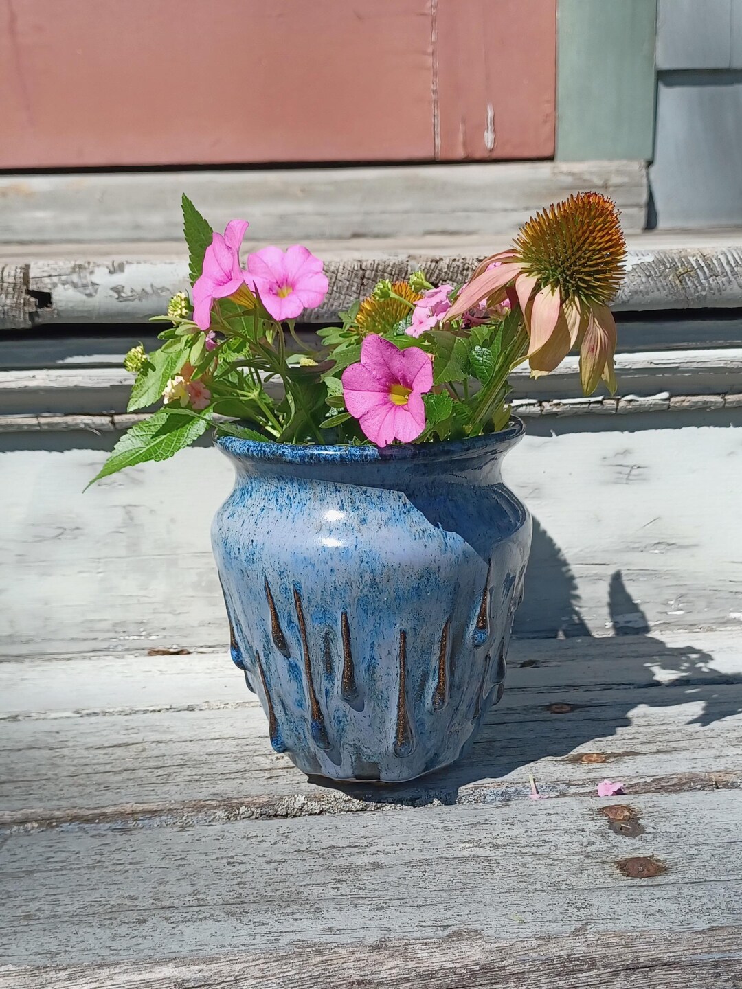 Blue Vase W/ Rain Drop Pattern - Etsy