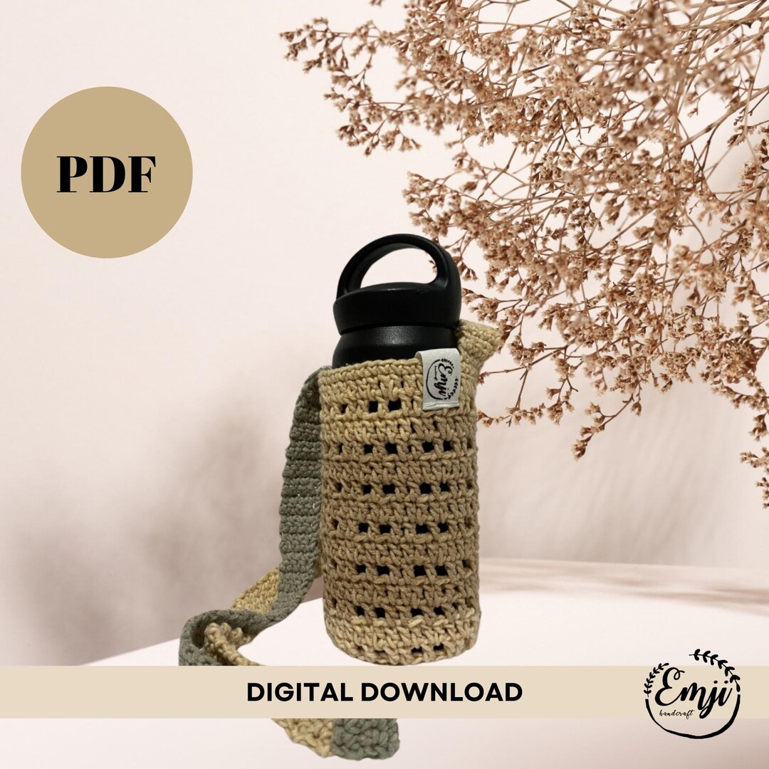 Easy Crochet Water Bottle Holder Pattern, Beginner PDF (digital ...