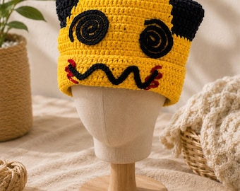 Mimikyu Cat Beanie - Handmade Crochet Hat - Cosplay Mimikyu Fashion - Gift for Mimikyu Fan Lover - Emji Handcraft
