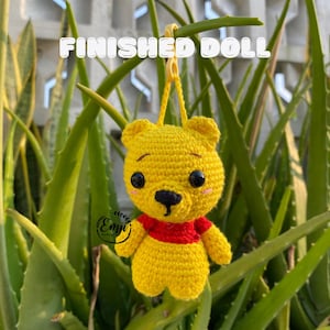 Winnie de Pooh handgemaakte amigurumi tashanger afgewerkte gehaakte beer pop sleutelhanger