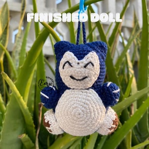 Sleepy Snorlax Handmade Gift Amigurumi Bag Charm Finished Crochet Doll Keychain