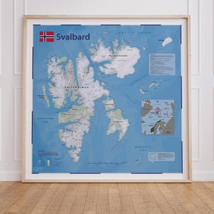 Spitsbergen Kaart Giclée Print 70 x 70 cm / 28 x 28″