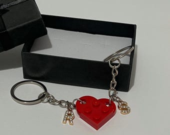 Personalized Initial Heart Keychain Set,Initials Matching keychains for her/ Friend/Couple ,Personalisation Couple Boyfriend Girlfriend Gift
