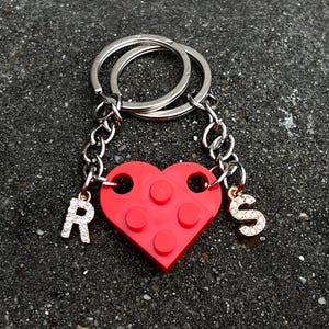 Personalized Initial Heart Keychain Set,Initials Matching keychains for her/ Friend/Couple ,Personalisation Couple Boyfriend Girlfriend Gift