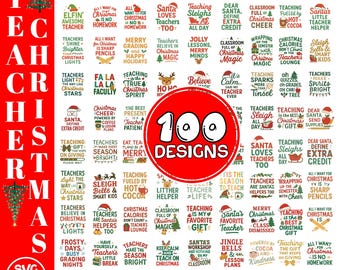 Christmas Teacher SVG PNG: Holiday Designs (Digital Download)