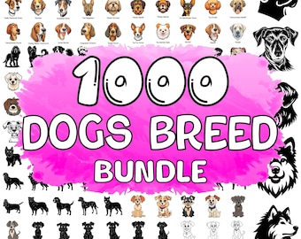Dog Breeds SVG Bundle, Dog Head SVG, Dog SVG Png Bundle, Dog Mom Svg Bundle, Dog Outline Svg, Dog Clipart, Dog Silhouette, Dog Cricut File