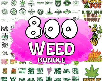 Paquete SVG de marihuana, diseños de fumetas y hippies (descarga digital)
