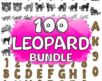 Leopard Print SVG Bundle: Doodle Alphabet, Cheetah Vector (Digital Download)