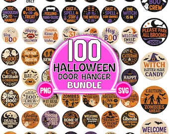Paquete de archivos SVG para colgar en la puerta de Halloween: Letrero de bienvenida espeluznante, archivos de corte láser (descarga digital)