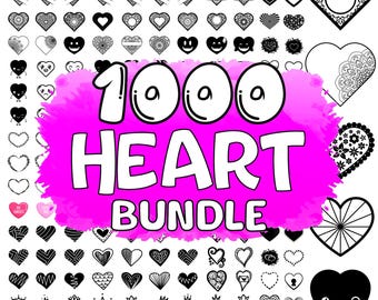 1000 Hand-Drawn Heart SVG Bundle: Valentine's Day Cricut Cut Files