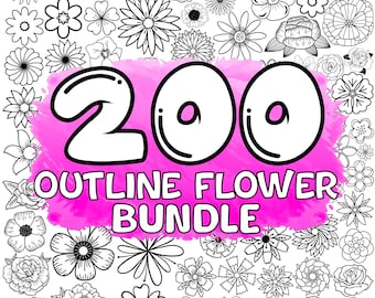 Paquete SVG de contorno de flores: Archivos de corte de margaritas (descarga digital)