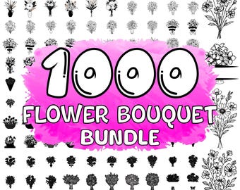 Floral Bouquet SVG Bundle: Wedding Cricut Files (Digital Download)