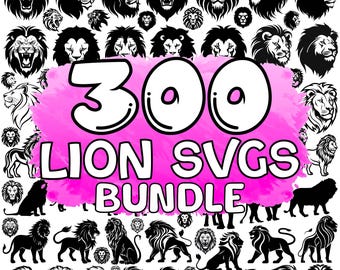 Lion SVG Bundle: Silhouette Clipart for Cricut, Laser Cut (Digital Download)