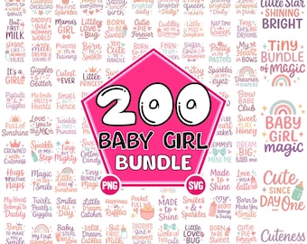 Baby Girl SVG Bundle: Retro Quotes, Newborn Designs (Digital Download)