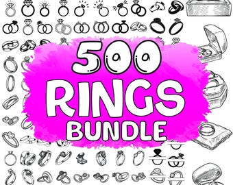 500 Rings SVG Bundle: Wedding & Engagement Clipart (Digital Download)