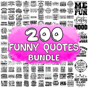 Funny Sarcastic Quotes SVG Bundle: T-Shirt & Mug Designs (Digital Download)