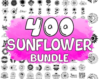 Sonnenblume SVG Bundle: Handgezeichnete Linie Kunst (Digitaler Download)