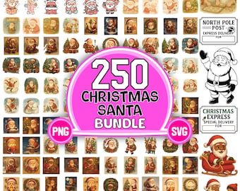 Santa SVG Bundle: Christmas Clipart, T-Shirt Design (Digital Download)