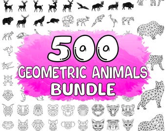 Geometric Animals SVG PNG: Minimalist Wildlife Designs (Digital Download)