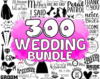 Wedding SVG Bundle: Bride, Groom, Couple Designs (Digital Download)