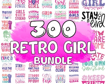 Retro Girl SVG-paket: Sassy Clipart, Girl Power PNG (digital nedladdning)