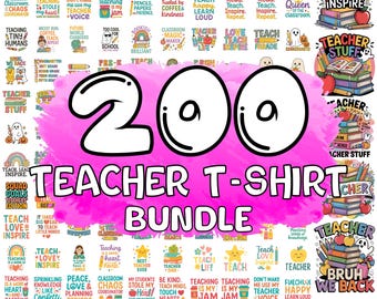 Teacher SVG Bundle: Shirt Designs, Sublimation PNG (Digital Download)
