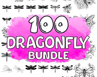Dragonfly SVG Clipart Bundle: Insect Silhouette Vector (Digital Download)