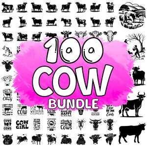 Cow SVG, Highland Cow Svg Cute, Cow PNG Bundle, Cow Clipart, Cow SVG Cut Files Cricut, Cow Silhouette, Baby Cute Cow Svg, Cow Girl Svg