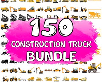 Construction Truck Bundle SVG, Excavator, Dump Truck, Clipart (Digital Download)