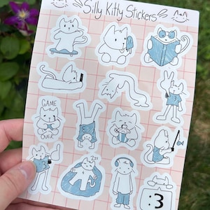 Silly Kitty Sticker Sheet