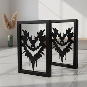 Metal Table Base: Black Steel Modern Frame Spooky Furniture Support