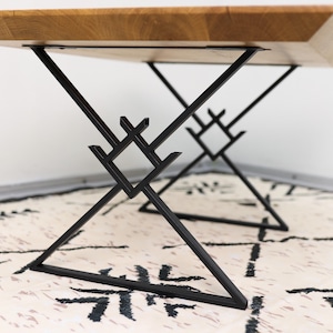 Metal Furniture Legs Table and Bench Metal Base Modern Geometric Steel Legs for Coffee Table Gift for Dad Metal Base for Bench Metal Legs