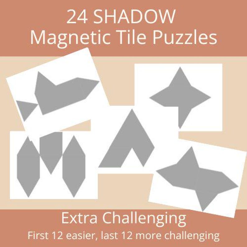 Shadow Puzzle, Printable, Magnatile Picasso Tile, Puzzle