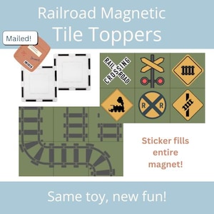 Pegatinas para decorar azulejos magnéticos, imprimibles, azulejos de Picasso magnéticos, juego de ferrocarril, tarjetas didácticas Montessori, descargables, juego educativo para niños