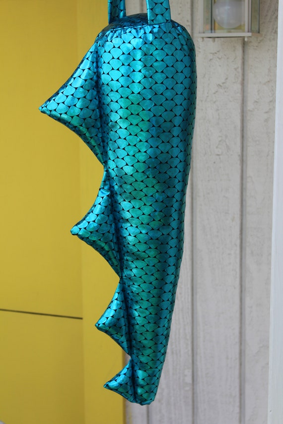Kids Plush Green DinosaurDragon Costume Tail with 4 Orange Spikes