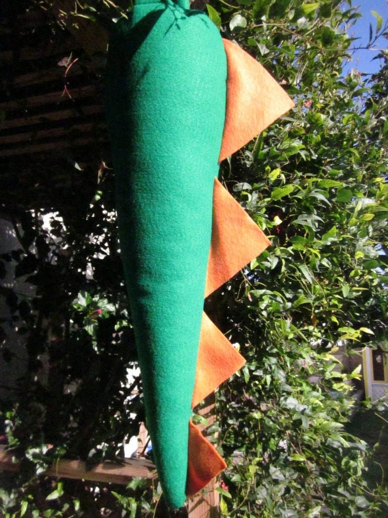 Kids Plush Green DinosaurDragon Costume Tail with 4 Orange Spikes