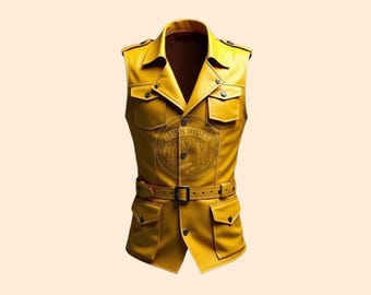 Handgefertigte Irische Leder Biker Weste - Moderne Cowboy Weste